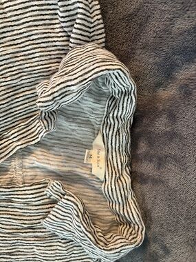 Sea & Sky Striped Lightweight Button-Down Shirt - Black and White